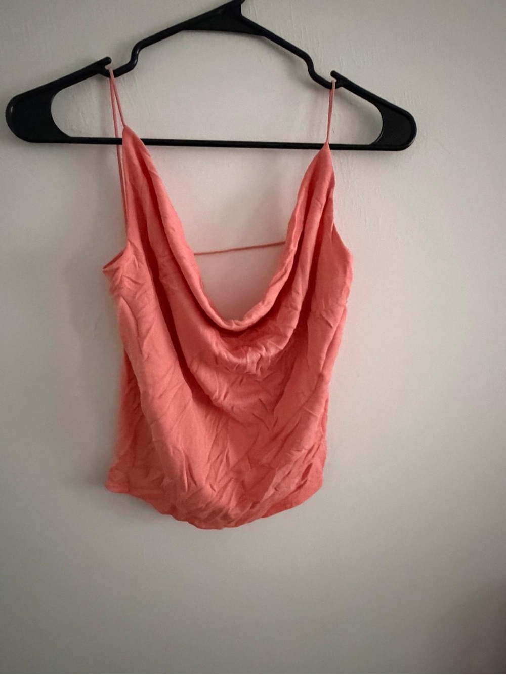 Women's Cowl Neck Camisole Top - Coral Pink